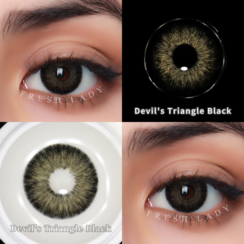 2022 Linagguo Fresh Lady Magnificent Devil's Triangl Wholesale Softlens Colour Contact Lenses Lentilles De Contact De Couleur