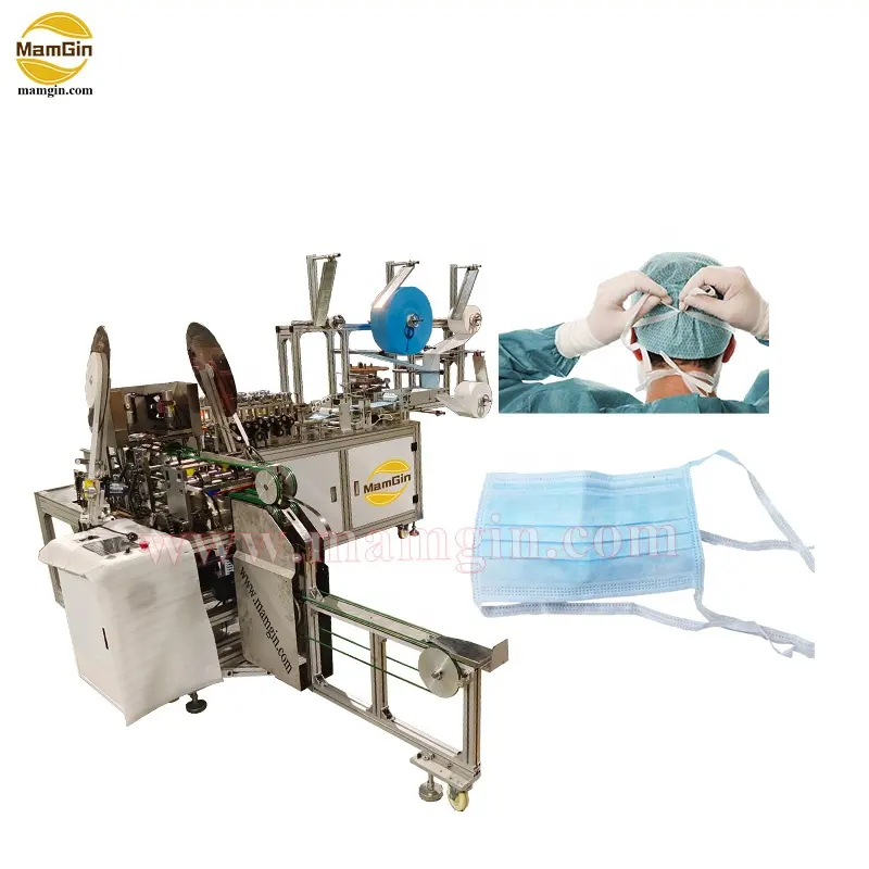 Correa de lazo automática para la cabeza, máquina de fabricación de mascarillas quirúrgicas de 3 capas