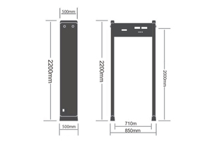 Détecteur de métaux intelligent Hawkeys pour aéroports et gares, détection de contrabandes, alarme sonore et lumineuse double, 18 zones - Product Image 4