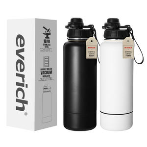 Botella de vacío aislada de acero inoxidable estilo deportivo de boca ancha Everich con logotipo personalizado - Product Image 5