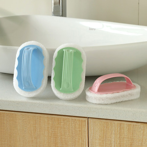 Cleaning Brush With <b>Handle</b> <b>Sponge</b> Multi Functional For Bathroom Kitchen Tile Glass Dishwashing Pot Washing - Product Image 1