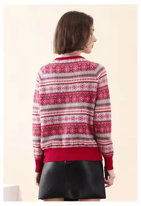 2025 femmes <span class=keywords><strong>pull</strong></span> magnifique décontracté <span class=keywords><strong>cachemire</strong></span> <span class=keywords><strong>pull</strong></span> dames laine tricot <span class=keywords><strong>pull</strong></span> tricoté <span class=keywords><strong>pull</strong></span> Jacquard géométrique graphique <span class=keywords><strong>Cos</strong></span> - Product Image 2