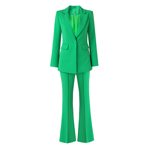 Tailleur Femme 2 Pièces Elegant Slim Fit Blazer Veste Formel Bureau Travail Pantalon Costumes Manches Longues Blazer à Revers & Pantalon Ensemble De Vêtements