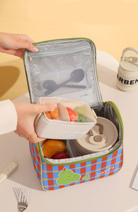 <span class=keywords><strong>Sac</strong></span> à lunch imprimé isotherme <span class=keywords><strong>Bento</strong></span> Tote Bag pour étudiants Office Workers Boîte à lunch en aluminium épaissi nouvel arrivage - Product Image 5