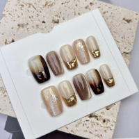 Cadeaux en dropshipping, patchs pour ongles HA, vente en gros, produit fini, manucure courte, autocollants pour ongles amovibles, faits à la main, portables