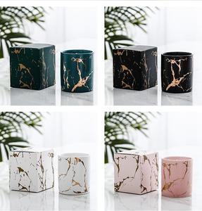 Pot de bougies en marbre, bougie de soja en céramique, cire d'huile essentielle, arôme de luxe, décoration de bougie personnalisée, Offre Spéciale - Product Image 5