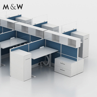 M&W – Poste de travail modulaire de bureau de haute qualité, réglable et moderne, avec cloison, idéal pour l'école