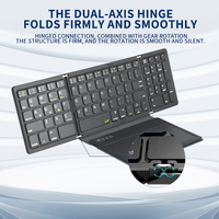 Nouveau clavier sans fil BT à trois volets avec pavé tactile USB-C ultra fin pour tablette/ordinateur portable - Clavier externe mini portable