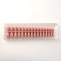 15 Tailles Nouveaux Ongles à Presser Semi-Finis Amande Givrés French Manucure Bandes Nude pour Sculpture d'Ongles Gel Pré-Appliqué