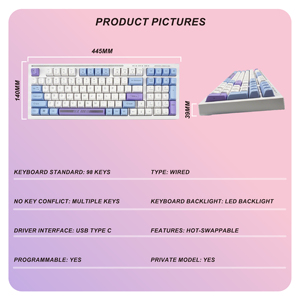 <span class=keywords><strong>Clavier</strong></span> de jeu 98 touches, <span class=keywords><strong>clavier</strong></span> de jeu LED avec <span class=keywords><strong>pavé</strong></span> <span class=keywords><strong>numérique</strong></span> indépendant pour le bureau et les joueurs - Product Image 2