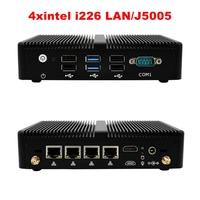 MiniTree 4 RJ45 Gigabit LAN Mini PC J1900 Quad Core Daya Rendah X86 Barebone Soft Router Gateway Komputer Firewall Industri