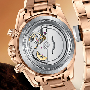 Montre mécanique automatique pour hommes, boîtier en acier inoxydable de 42MM, bracelet chronographe, lunette en zirconium, étanche 3 bars, lumineuse, sportive - Product Image 4