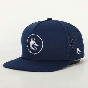 Casquette Snapback Unisexe Bleu Marine Personnalisée Écologique à 5 Panneaux avec Logo Sérigraphié, Style Hip Hop, Réglable, Imperméable et à Trous Découpés au Laser - Product Image 1