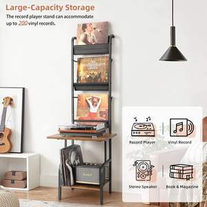 Mesa <span class=keywords><strong>de</strong></span> almacenamiento <span class=keywords><strong>de</strong></span> vinilo, soporte giratorio con soporte para <span class=keywords><strong>discos</strong></span>, estante <span class=keywords><strong>de</strong></span> exhibición <span class=keywords><strong>de</strong></span> vinilo, soporte para tocadiscos, estante organizador <span class=keywords><strong>de</strong></span> gabinete - Product Image 2