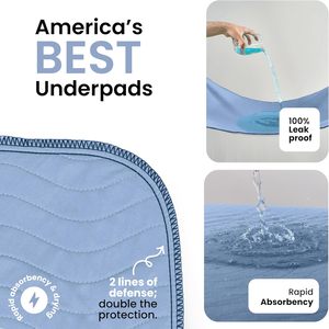 Protège-draps imperméable super absorbant à séchage rapide, lavable et réutilisable, pour <span class=keywords><strong>incontinence</strong></span>, 4 couches, IMPROVE Diaper Blue OEKO - Product Image 3
