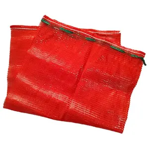 Vendita calda su misura 50*80cm rosso imballaggio verdura PP tubolare Leno cipolla borsa a rete