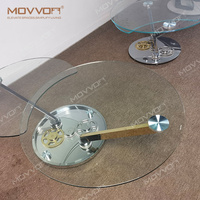 Tables basses rondes en verre avec dessus en verre, design unique, pour la maison