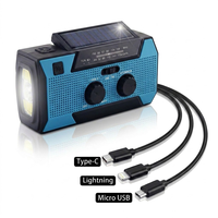 Radio de Emergencia Solar de 2000mAh con Manivela para Cargar Celulares en Casos de Desastre, Kit de Supervivencia para Emergencias y Alivio de Huracanes