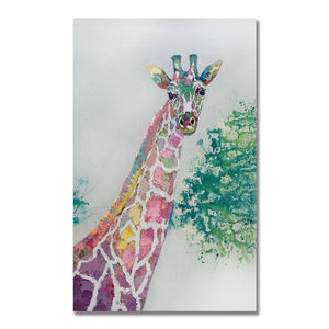 Décoration personnalisée, <span class=keywords><strong>peinture</strong></span> à l'huile <span class=keywords><strong>moderne</strong></span> peinte à la main, animal <span class=keywords><strong>girafe</strong></span>, <span class=keywords><strong>peinture</strong></span> à l'huile colorée sur toile, par un artiste original, art mural fait à la main - Product Image 6