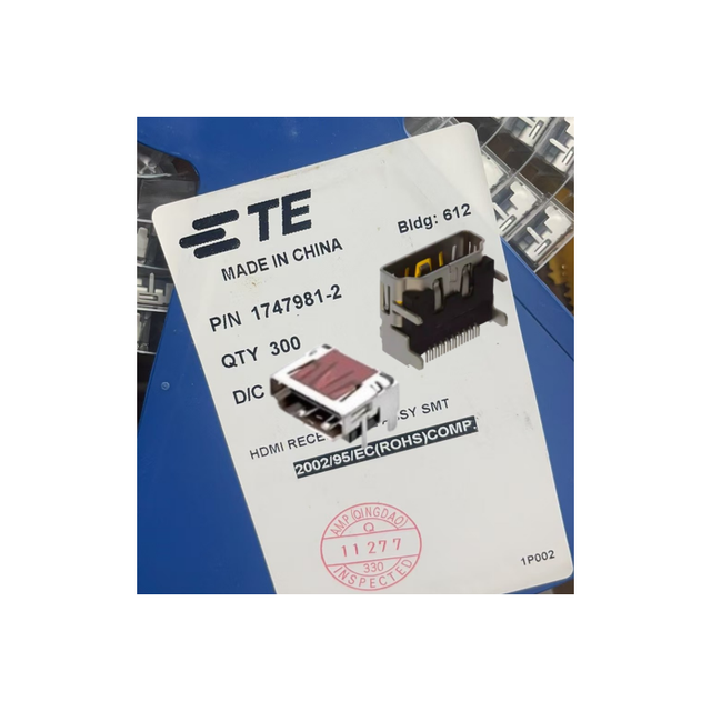 1747981-2 HD-MI RCP 19 POS 0.5mm Solder RA SMD 19 Terminal 1 Port T/R Displayport & DVI Connectors