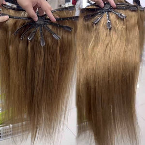 NOUVELLE TENDANCE Extensions de cheveux naturels vierges en gros, faciles à poser, type Topper, à clipser, avec cuticules alignées, style Octopus, extensions à clipser Spider - Product Image 3