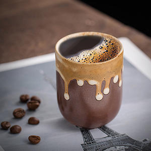 Vente en gros de petite tasse à thé faite à la main en poterie japonaise tasse à expresso 4oz tasse à thé Kungfu peinte à la main en céramique glaçure four vintage - Product Image 3