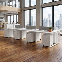 Poste de travail de bureau individuel moderne en bois avec cloison de séparation, bureau d'ordinateur, table de direction blanche pour employés, ensemble de mobilier