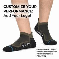 Chaussettes de sport basses pour hommes, respirantes, à séchage rapide, avec soutien de la voûte plantaire, semelle rembourrée, logo personnalisé OEM, marque privée