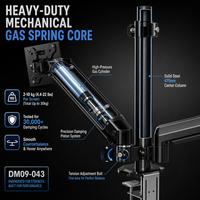 Support de bureau à bras triple articulé à ressort à gaz pour configurations de jeu panoramiques