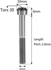 Vis à tête Torx T30 en titane M6 x 10 mm Gr5 pour compatible - Product Image 3