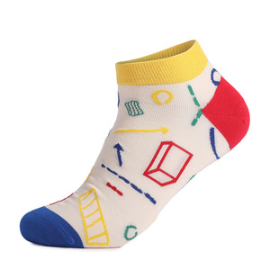 KTS565 fabricante OEM logotipo personalizado gráficos deportes matemáticos hombres Vestido corto barco tobillo calcetines de algodón - Product Image 5