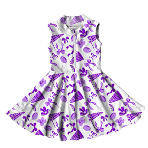 Robe de tennis pour enfants Ruidian Custom Quick Dry avec short intégré, sans manches, fermeture éclair, coupe ajustée, 82% polyester, 18% élasthanne, sport, yoga pour filles - Product Image 4