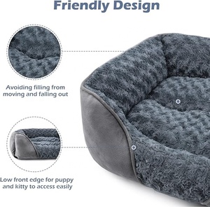 Cama ortopédica rectangular lavable para perros pequeños, medianos y grandes, cama suave y relajante para cachorros con base antideslizante - Product Image 5