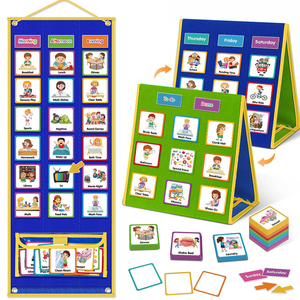 Juguetes Montessori para el Hogar y la Escuela, Tabla de Horarios Visuales para Niños, Calendario, Juego de Entrenamiento de Buenos Hábitos, Suministros de Oficina y Escolares - Product Image 1