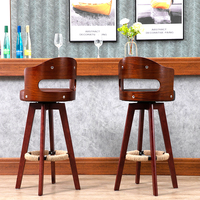 Chaise de bar moderne en gros, tabouret de bar pivotant en bois massif pour la maison, le café ou la cuisine