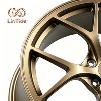 Jantes de voiture forgées concaves à cinq branches personnalisées, finition bronze satiné, adaptées aux automobiles sportives haut de gamme