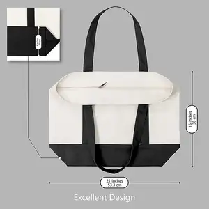 حقيبة حمل نسائية مخصصة للهدايا من القطن للتسوق حقيبة قماشية سميكة مخصصة