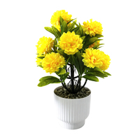 Plantes artificielles jaunes en pot, arrangements floraux artificiels pour la décoration d'automne de la maison et de la table, vente en gros