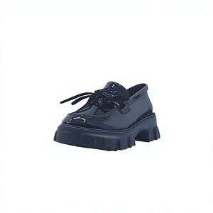 Mocasines de Plataforma de Cuero Genuino para Mujer, Zapatos Sin Cordones con Cordones, Color Sólido, Suela Gruesa, Calzado Casual de Oficina - Product Image 4