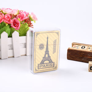 Jeu <span class=keywords><strong>de</strong></span> divertissement, cartes <span class=keywords><strong>de</strong></span> <span class=keywords><strong>poker</strong></span> <span class=keywords><strong>Tour</strong></span> Eiffel, feuille d'or et d'argent, cartes à jouer imperméables avec boîte transparente - Product Image 2