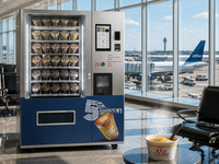 Máquina Expendedora de Comida Caliente Avanzada, Máquina Expendedora de Fideos Instantáneos de Autoservicio con Dispensador de Agua Caliente para Venta Minorista las 24 Horas