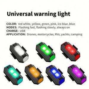 Luz Estroboscópica LED Portátil de 7 Colores, Luz Trasera Anticolisión para Bicicleta, Plástico ABS, Mini USB Recargable, Luz de Advertencia Intermitente Nocturna - Product Image 4