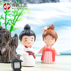 Dp Ancient Style Cartoon Figurines Resin Craft <b>Miniature</b> Decor Home Desktop Car Decoration - Product Image 2