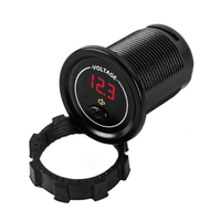 Voltímetro LED Impermeable para Motocicleta, Barco, Automóvil, DC 12V 24V 30V, con Interruptor de Encendido/Apagado y Alarma de Bajo Voltaje