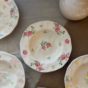 Assiette à soupe ronde en porcelaine de 8 pouces et bol à pâtes italiennes Assiette à soupe en céramique peinte à la main à larges bords - Product Image 2