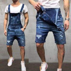 2024 pantalon à bretelles classique salopette combinaisons courtes jean short en jean pour hommes - Product Image 2