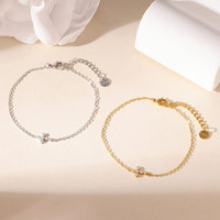 Bracelet unisexe MICCI vintage en acier inoxydable plaqué or avec zircon - Cadeau