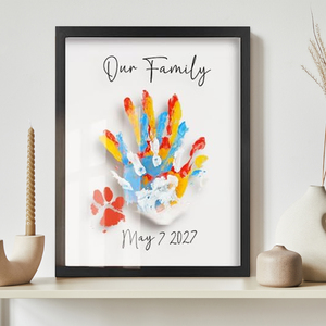 <span class=keywords><strong>Kit</strong></span> de cadre photo pour empreintes de mains de <span class=keywords><strong>famille</strong></span>, cadre photo en bois pour empreintes de mains de bébé à faire soi-même avec peinture sûre, <span class=keywords><strong>kit</strong></span> d'empreintes de pieds de bébé - Product Image 2