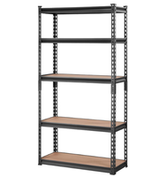 Organisateur détachable en métal noir robuste réglable à trois couches 30 "L X 12" W X 60 "H Support utilitaire pour la cuisine de stockage d'outils