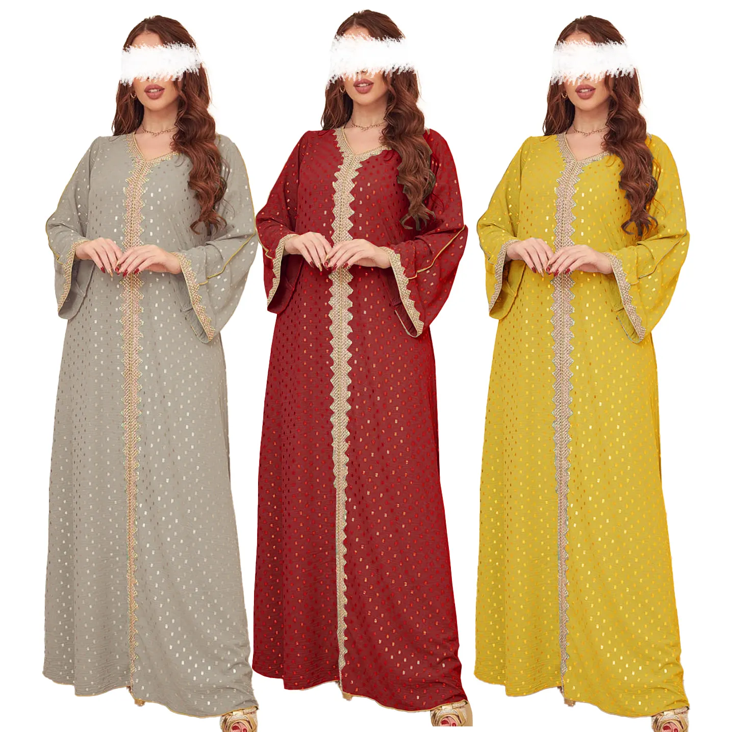Modern Elegant Woman Muslim Robe Plain Casual Islamic Clothing Abaya Women Muslim Dress